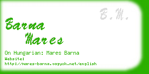 barna mares business card